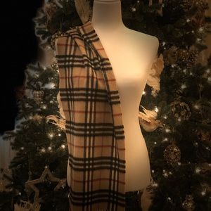 Burberry Classic Check Tan Cashmere Scarf